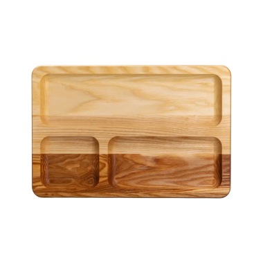 Дошка для подачі дерев'яна 30×20 см прямокутна на 3 секції (LG-T47W200)