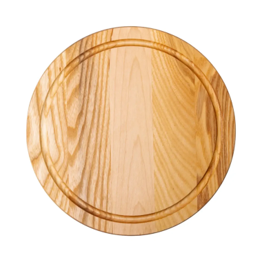 Обробна дерев'яна дошка кругла 25 см для подачі нарізки ясен (LG-C10W250)