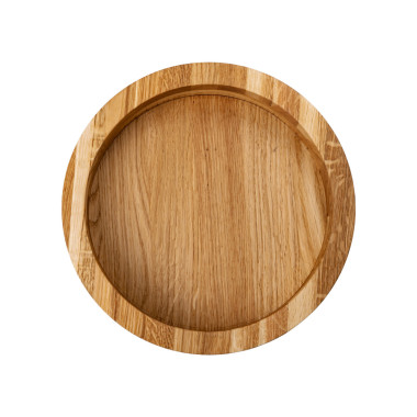 Дерев'яна миска для подачі 22 см глибока з дуба (LG-B2W220180)