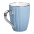 Кружка фарфоровая 400 (мл) с серебристым ободком и ручкой Голубая RX-N231315BL