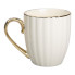 Кружка фарфоровая с золотым ободком и золотой ручкой 420 (мл) Бежевая RX-N240629BE