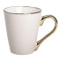 Кружка фарфоровая с золотым ободком и позолоченной ручкой 320 (мл) Бежевая RX-N240624BE