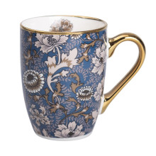 фарфоровая чашка 400 мл с золотым ободком и золотой ручкой RX-N240665BLW