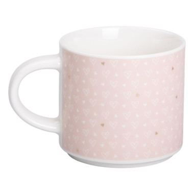Кружка фарфоровая 350 (мл) для кофе и чая Розовая RX-N240126P