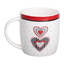 Чашка фарфоровая 400 (мл) с сердечками для чая и кофе Lugi RX-N240147W