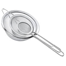 Набор ситечек 3 штуки для чая круп и муки 8,10 и 12 см из нержавеющей стали Серебристый HP-19-12