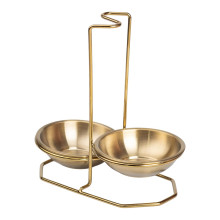 Вертикальная подставка для половника или ложек 20×12.5×19.5 см из нержавеющей стали Золото HP-19-14