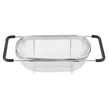 Дуршлаг сито на раковину для мытья овощей и фруктов 29х19х10 см из нержавеющей стали HP-19-18-S