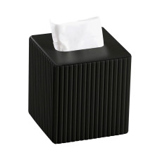 Салфетница из эко кожи квадратная 13х13х14.5 см органайзер для салфеток на стол, Черный HP-3-201B