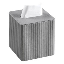 Салфетница из эко кожи настольная 13х13х14.5 см органайзер для салфеток Серый HP-3-201G