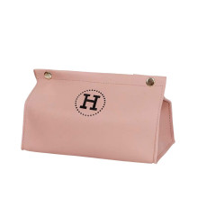 Салфетница из эко кожи 20×7.5×11.5 см для салфеток на кнопках Розовый HP-3-213P