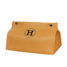 Салфетница из эко кожи 20×7.5×11.5 см для салфеток на кнопках Желтый HP-3-213Y