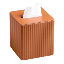 Салфетница из эко кожи 13х13х14.5 см для кафе и ресторанов на стол Коричневая HP-3-201BR