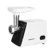 Электрическая мясорубка для фарша Sokany электромясорубка для дома мощная 2500 Вт с насадками Белая SK-312 Электрическая мясорубка для фарша Sokany электромясорубка для дома мощная 2500 Вт с насадками Белая SK-312