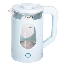 Электрочайник бытовой 2.3 л Sokany дисковый с автоотключением SK-SH-1071BL