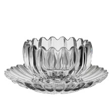 Набор пиал с блюдцем 6 шт из стекла 300 мл для десертов HP-YH-6