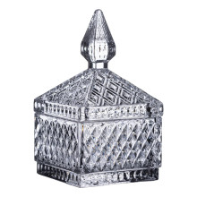 Конфетница стеклянная с крышкой 8.5х8.5х15 см квадратная HP-YH-41