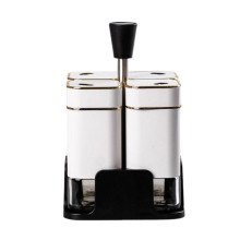 Набор для специй на подставке 4 предмета 10х10х17 см емкости для приправ 120 мл Белый HP-1312