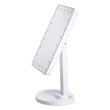 Настольное зеркало с подсветкой 22 LED для макияжа 21х16 см прямоугольное на ножке USB Белое HP-10-4AW