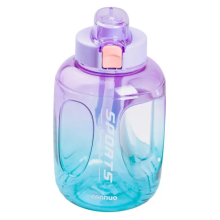 Пляшка для води спортивна 1.6 л пластикова з трубочкою з ремінцем 22 см Фіолетова HP-14-35V (LG-HP-14-35V)