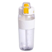 Пляшка для води 600 мл пляшка в школу для тренувань із трубочкою та ручкою 22 см Біла HP-14-42W (LG-HP-14-42W)