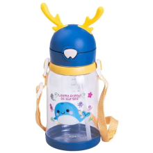 Пляшка для води дитяча 550 мл на ремінці пляшечка з трубочкою для спорту та школи Синя HP-14-44BL (LG-HP-14-44BL) Пляшка для води дитяча 550 мл на ремінці пляшечка з трубочкою для спорту та школи Синя HP-14-44BL (LG-HP-14-44BL)