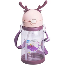Пляшка для води дитяча 550 мл на ремінці пляшечка з трубочкою для спорту та школи Рожева HP-14-44P (LG-HP-14-44P) Пляшка для води дитяча 550 мл на ремінці пляшечка з трубочкою для спорту та школи Рожева HP-14-44P (LG-HP-14-44P)