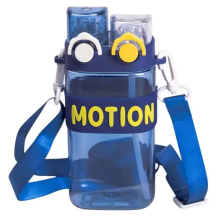 Пляшка для води з трубочкою 550 мл спортивна пластикова пляшка для тренувань Синя HP-14-49BL (LG-HP-14-49BL)