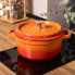 Каструля чавунна емальована 3 л з кришкою Ø24 см Помаранчева HP-1-3O (LG-HP-1-3O)