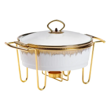 Марміт порцелянаовий 1,5 літра настільний круглий круглий мармітниця з підігрівом Біла HP1035 (LG-HP1035)