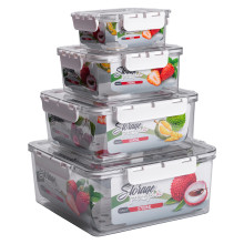 Набір харчових контейнерів для їжі 4 шт 0.7/1.7/3.3/5.7 л на засувках HP-27-4 (LG-HP-27-4)