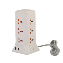 Мережевий фільтр подовжувач 2.8 м з лампою на 9 універсальних розеток з 2 USB, 1 Type-C, бездротова зарядка HP-5-5 (LG-HP-5-5)