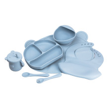 Дитячий набір силіконового посуду 7 предметів Синій HP34546BL (LG-HP34546BL) Дитячий набір силіконового посуду 7 предметів Синій HP34546BL (LG-HP34546BL)