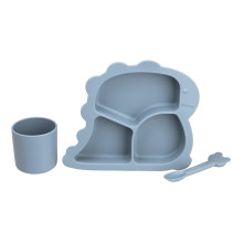 Дитячий набір силіконового посуду чашка/тарілка з трьома секціями/ложка Синій HP34545BL (LG-HP34545BL) Дитячий набір силіконового посуду чашка/тарілка з трьома секціями/ложка Синій HP34545BL (LG-HP34545BL)