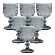 Набір келихів для вина 6 (шт) по 220 (мл) Сірий HP-19-116 (LG-HP-19-116)