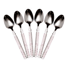 Набір чайних ложок 6 штук з нержавіючої сталі 15 (см) Срібло HP-8-35 (LG-HP-8-35)