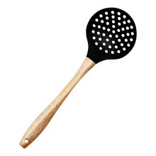 Шумівка для зняття піни силіконова з дерев'яною ручкою 33 (см) ложка шумівка кухонна HP-8-54 (LG-HP-8-54)