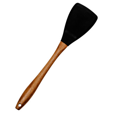 Лопатка силіконова кухонна для сковороди 33 (см) лопатка з силікону для кухні з дерев'яною ручкою HP-8-56 (LG-HP-8-56)