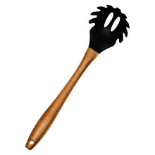 Силіконова ложка для спагетті з дерев'яною ручкою 30 (см) ложка для макаронів, пасти лопатка для спагетті HP-8-57 (LG-HP-8-57)