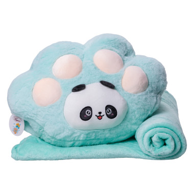 М'яка іграшка-подушка з пледом усередині Панда 120×160 (см) М'ятний Colorful Home 5616-66M (LG-5616-66M)