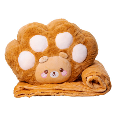 М'яка іграшка-подушка з пледом всередині Ведмедик 120×160 (см) Коричневий Colorful Home 5616-66BR (LG-5616-66BR)