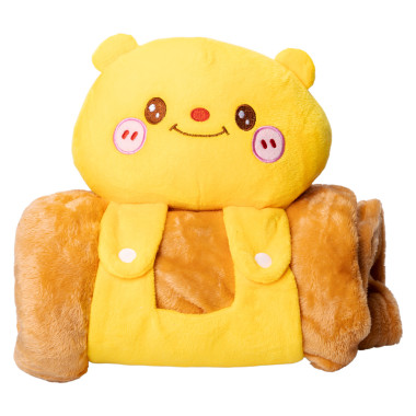 М'яка іграшка-плед Ведмедик 120×160 (см) 2 в 1 Жовтий Colorful Home 5616-68Y (LG-5616-68Y)