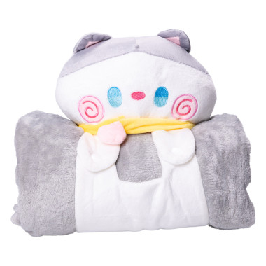 М'яка іграшка-плед Котик 120×160 (см) 2 в 1 Сірий Colorful Home 5616-68GP (LG-5616-68GP)