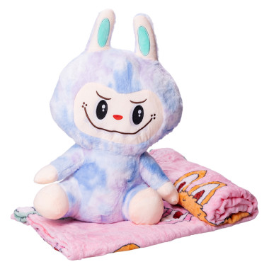 М'яка іграшка-плед, подушка 3 в 1 Лабубу 50 см Синій ТМ COLORFUL HOME LAB1BL (LG-LAB1BL)