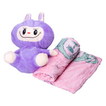 М'яка іграшка-плед, подушка 3 в 1 Лабубу 50 см Фіолетовий ТМ COLORFUL HOME LAB2V (LG-LAB2V)