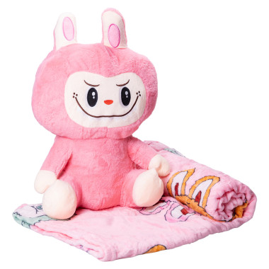 М'яка іграшка-плед, подушка 3 в 1 Лабубу 50 см Червоний ТМ COLORFUL HOME LAB2R (LG-LAB2R)