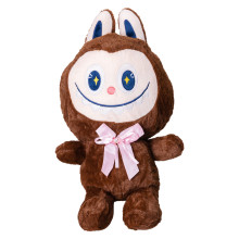 Дитяча м'яка іграшка Лабубу з пледом 54 см плюшева Коричнева ТМ COLORFUL HOME LAB3BR (LG-LAB3BR)