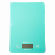 Ваги для кухні Sokany до 5 кг електронні на батарейках Lugi Бірюзовий SK-19027M (LG-SK-19027M)