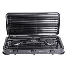 Настільна газова плита на 3 конфорки Sokany 5.5 кВт Чорна Lugi SK-6003B (LG-SK-6003B)