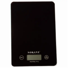 Ваги для кухні Sokany до 5 кг електронні на батарейках Чорні Lugi SK-19027B (LG-SK-19027B)